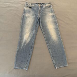 Lucky Brand Ava Crop Jeans Womens Size 10 Blue Light Wash Cropped Raw Hem